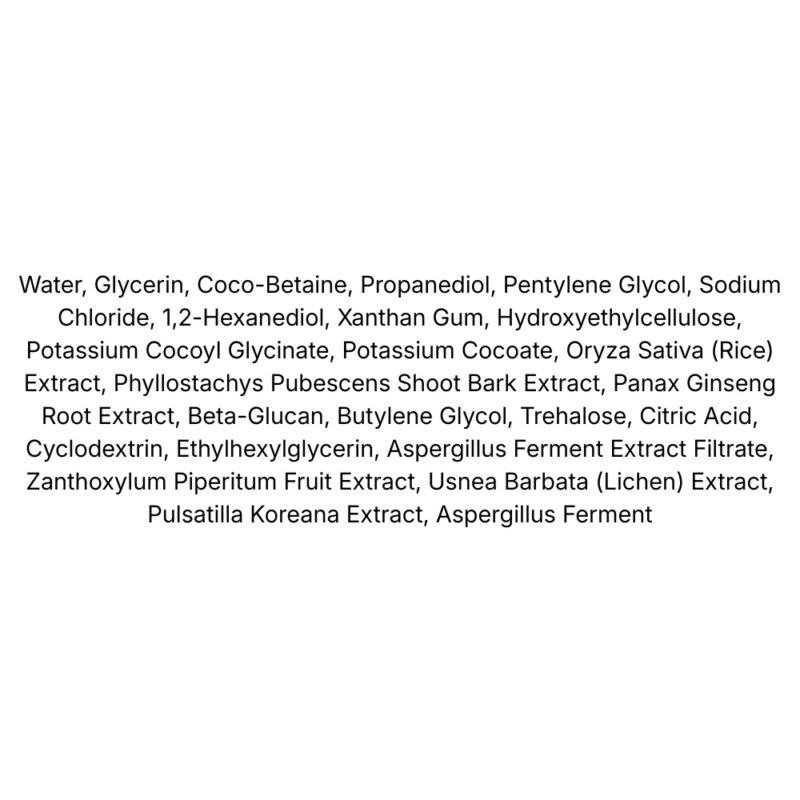HaruHaru Wonder Black Rice Cleansing Gel lista ingrediente