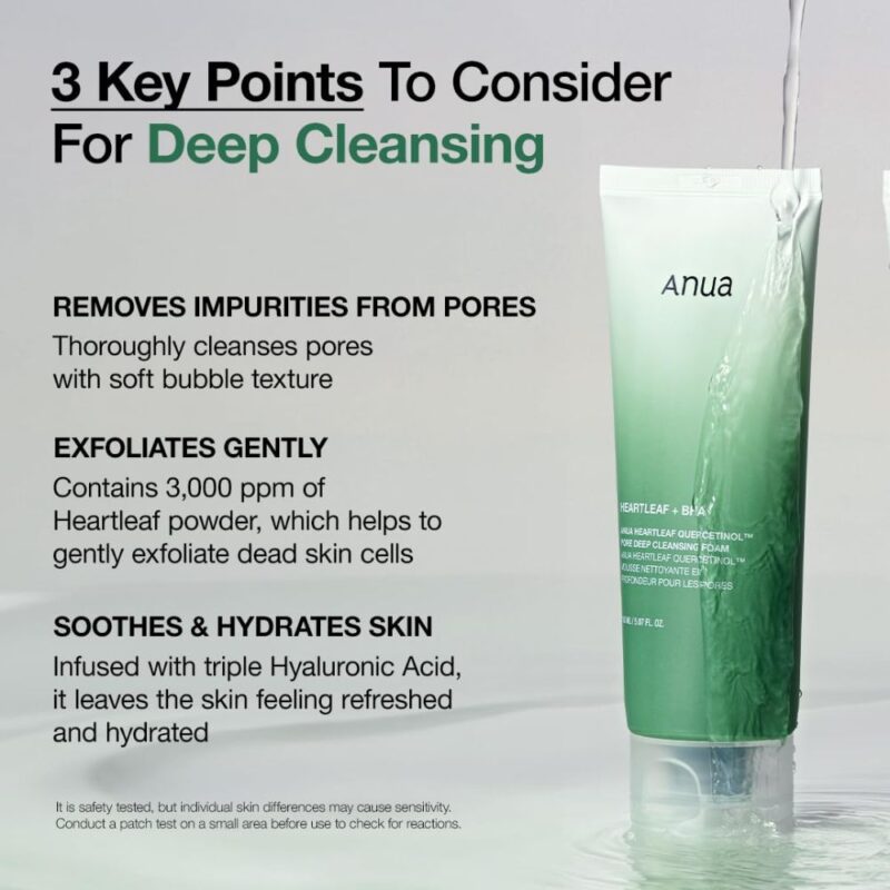 Anua Heartleaf Quercetinol Pore Deep Cleansing Foam, 150ml (5)