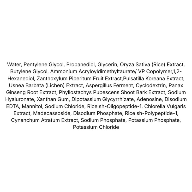 HaruHaru Wonder Black Rice Hyaluronic Botanical 2GF Wonderful Ampoule lista ingrediente