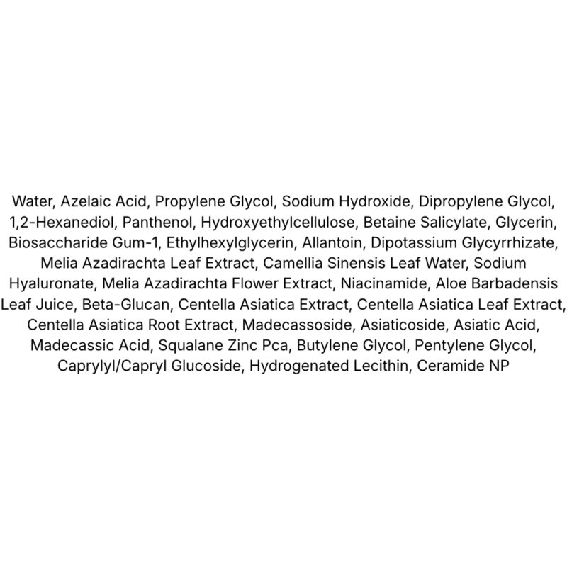 Anua Azelaic Acid 10 Hyaluron Redness Soothing Serum lista ingrediente