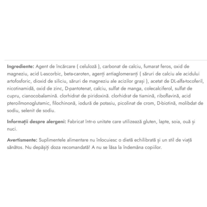 Vitaxynergy Complex de Vitamine pentru Femei Insarcinate