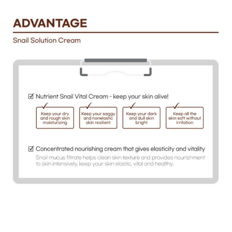 Fortheskin Snail Solution Cream, 100ml - 3