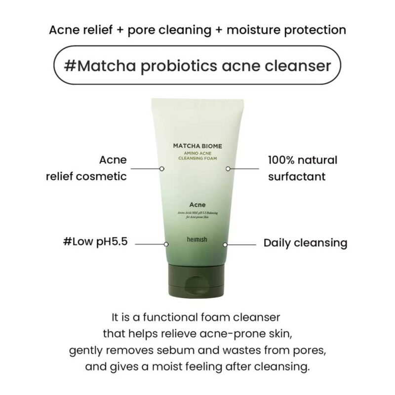 Heimish Matcha Biome Amino Acne Cleansing Foam, 150g - 3