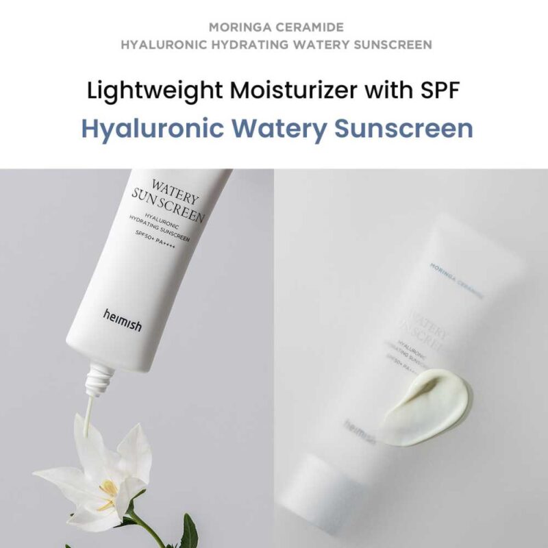 Heimish Moringa Ceramide Hyaluronic Acid Hydrating Watery Sunscreen, 50ml - 02