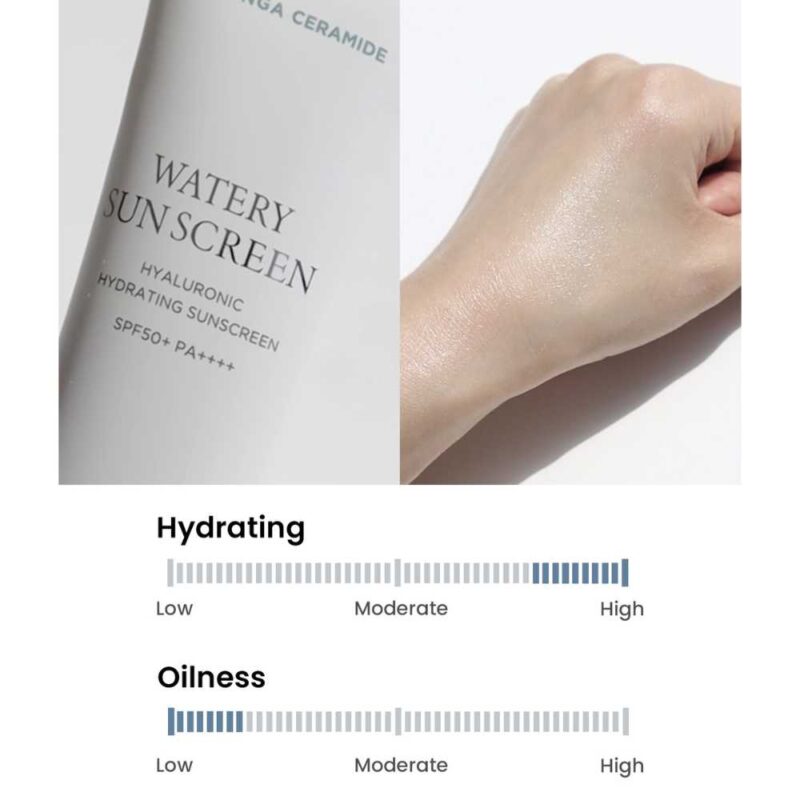 Heimish Moringa Ceramide Hyaluronic Acid Hydrating Watery Sunscreen, 50ml - 08