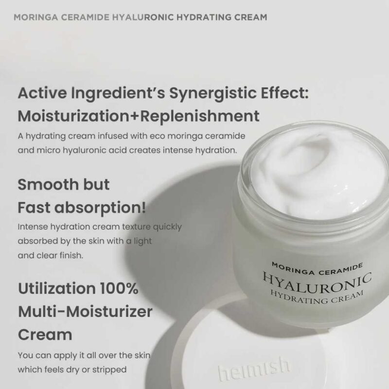 Heimish Moringa Ceramide Hyaluronic Hydrating Cream, 50ml - 3