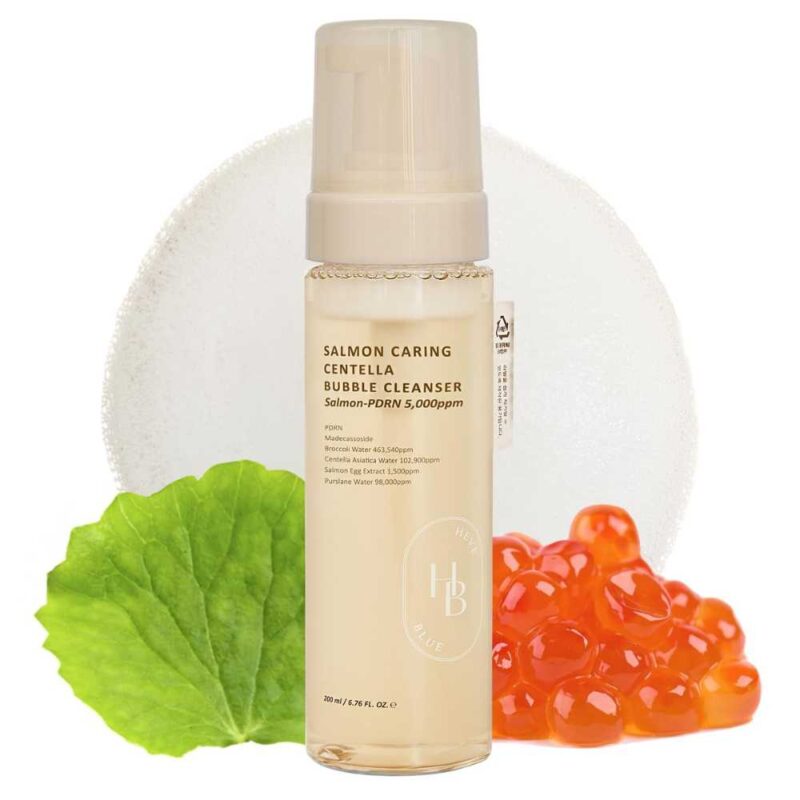 Heveblue Salmon Caring Centella Bubble Cleanser, 200ml - 2
