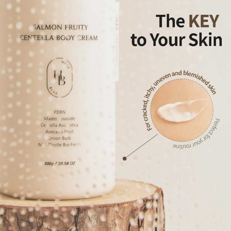 Heveblue Salmon Fruity Centella Body Cream, 300g - 2