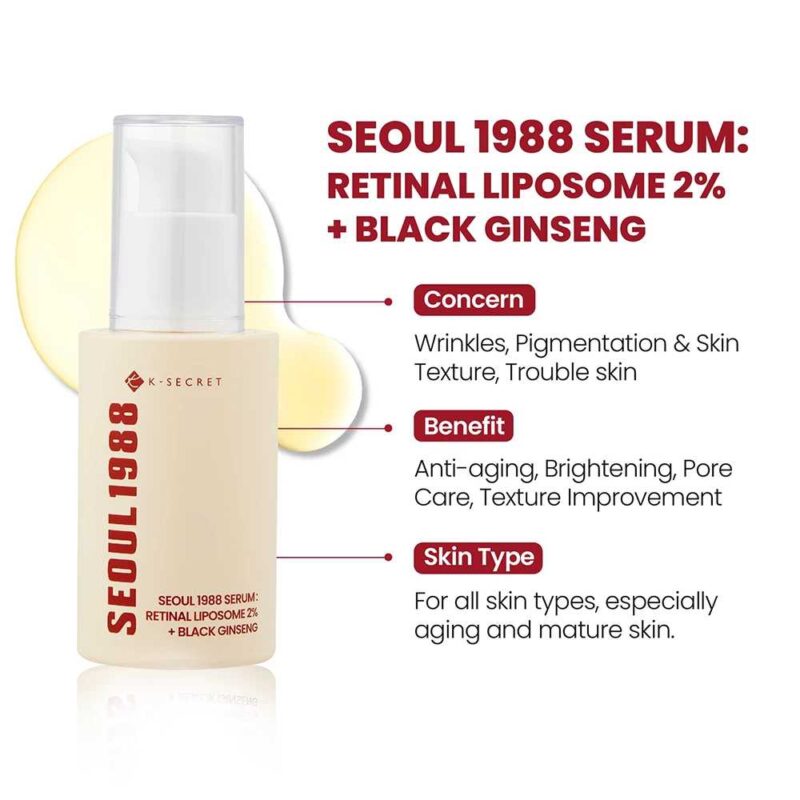 KSECRET Seoul 1988 Serum_ Retinal Liposome 2% + Black Ginseng, 30ml - 3