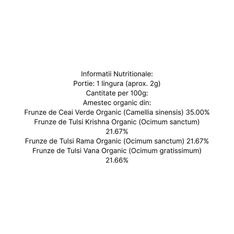 Organic India Ceai Adaptogen Tulsi Ceai Verde, 100g - 2