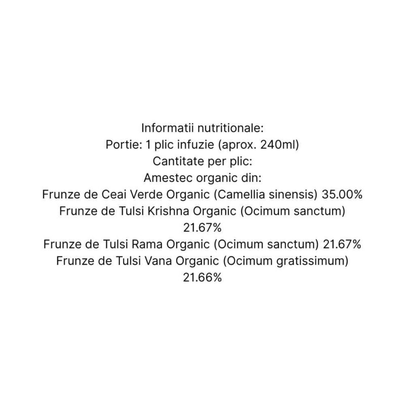 Organic India Ceai Adaptogen Tulsi Ceai Verde, 18 plicuri - 2