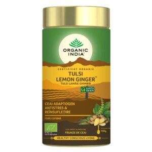 Organic India Ceai Adaptogen Tulsi Lamaie Ghimbir, 100g - 1
