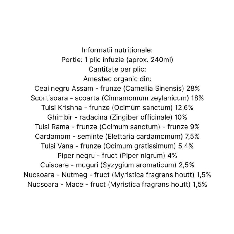 Organic India Ceai Adaptogen Tulsi Masala Chai, 18 plicuri - 2