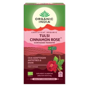 Organic India Ceai Adaptogen Tulsi Scortisoara Ceylon si Trandafir, 25 plicuri - 1