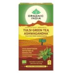 Organic India Ceai Tulsi Ashwagandha si Ceai Verde Adaptogen si Anxiolitic, 25 plicuri - 1