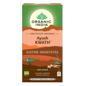 Organic India Ceai Tulsi Ayush Kwath Sistem Imunitar, 25 plicuri - 1