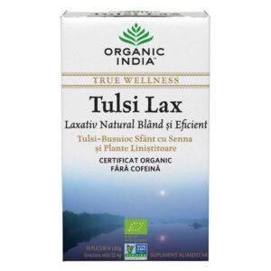 Organic India Ceai Tulsi Lax Ceai Laxativ Bland si Eficient cu Senna, 18 plicuri - 1