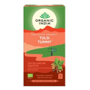 Organic India Ceai Tulsi Tummy Digestiv cu Plante Linistitoare si Condimente, 25 plicuri - 1