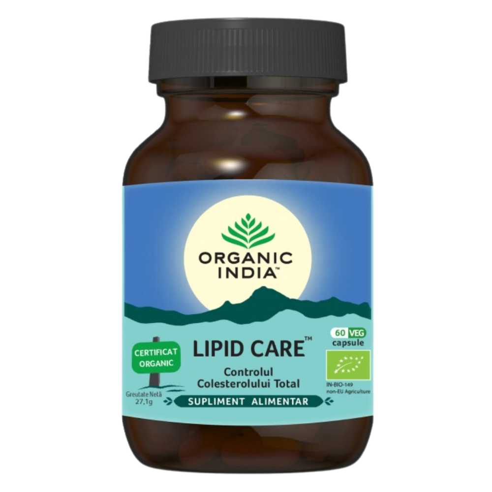 Organic India Lipid Care Controlul Colesterolului Total, 60 capsule - 1