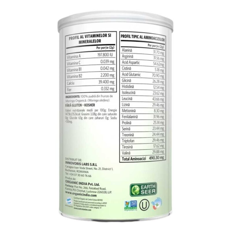 Organic India Moringa Pulbere, 100g - 3