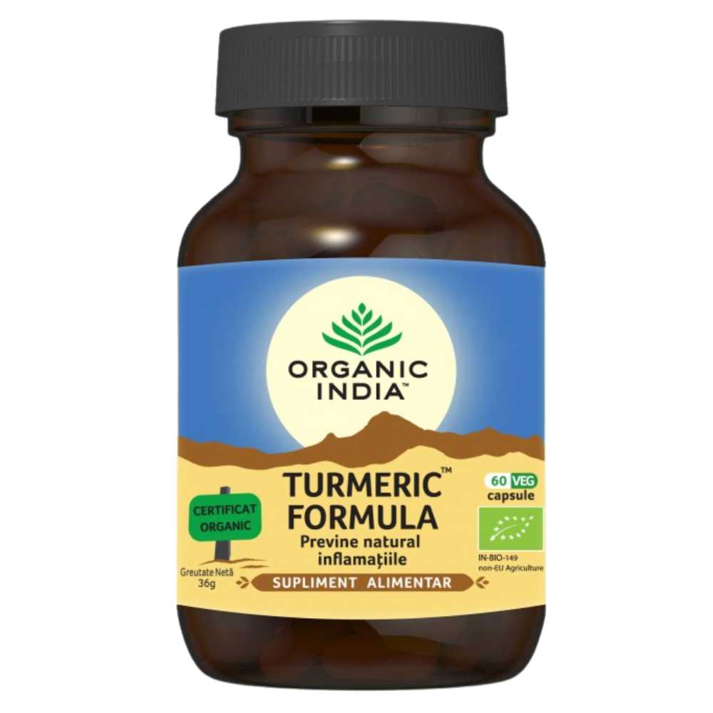 Organic India Turmeric Formula Previne Natural Inflamatiile, 60 capsule - 1