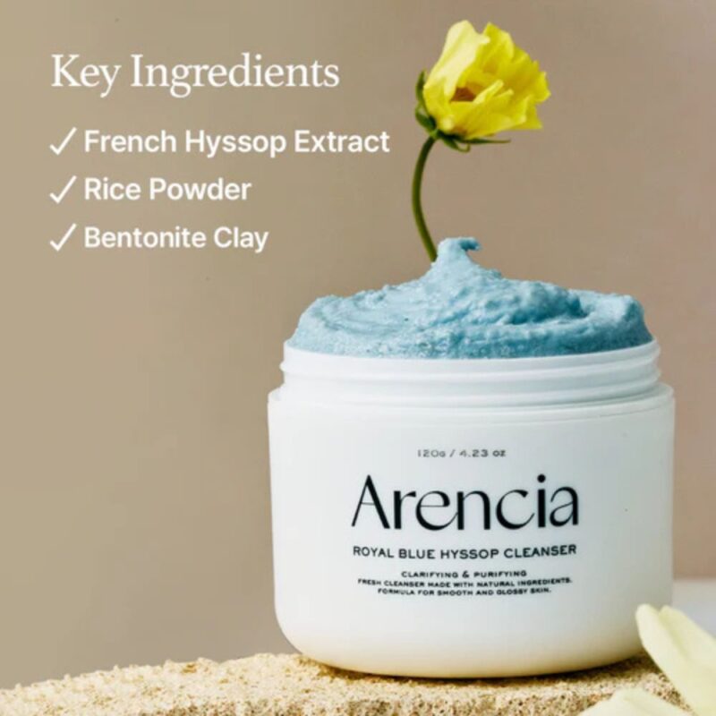 Arencia Fresh Blue Hyssop Rice Mochi Cleanser (1)