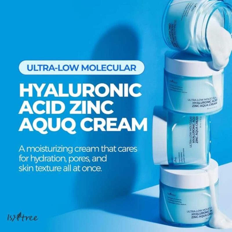 Isntree Ultra-Low Molecular Hyaluronic Acid Zinc Aqua Cream, 80ml - 2