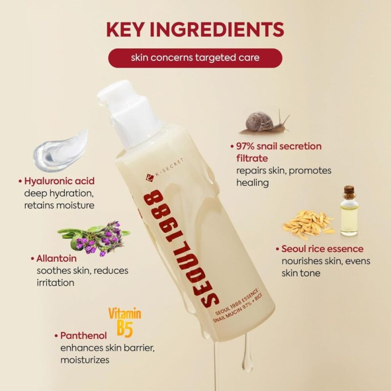 KSECRET SEOUL 1988 Essence Snail Mucin 97% + Rice (1)