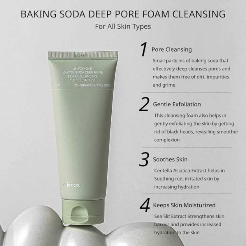 Celimax Ji Woo Gae Baking Soda Deep Pore Foam Cleansing, 150ml - 3