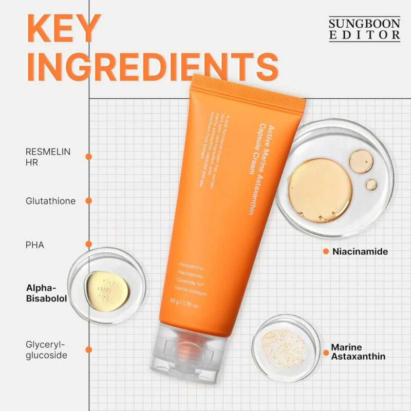 Sungboon Editor Active Marine Astaxanthin Capsule Cream, 50g - 4