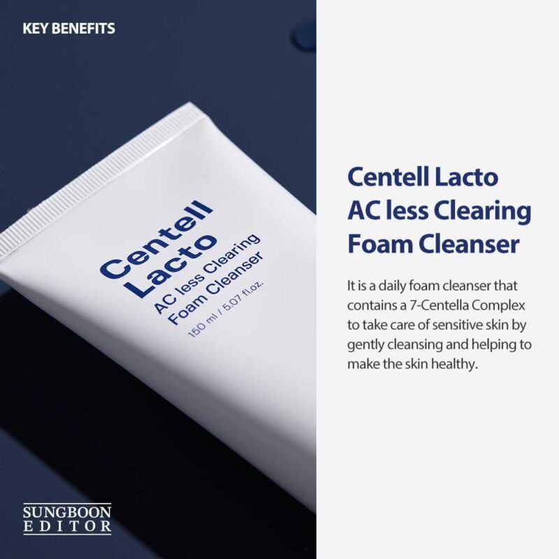 Sungboon Editor Centell Lacto AC Less Clearing Foam Cleanser, 150ml - 3