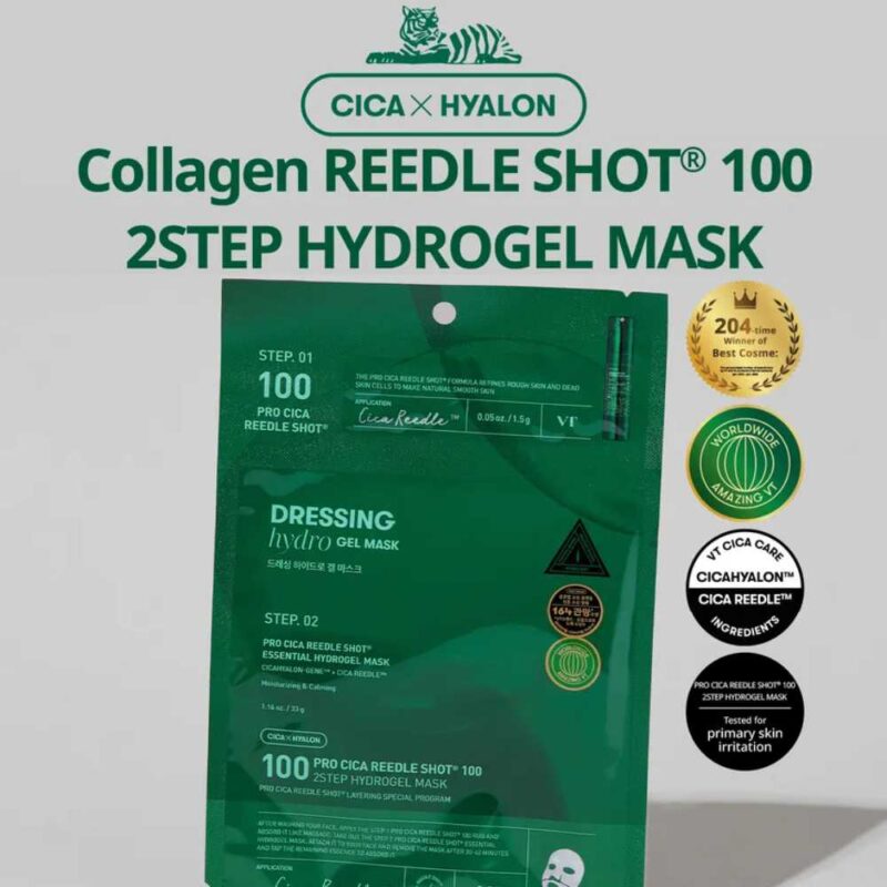VT Cosmetics Pro Cica Reedle Shot 100 2 Step Hydrogel Mask, 1.5g+33g - 2