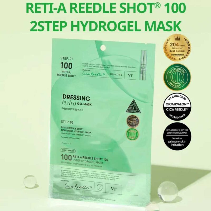 VT Cosmetics Reti-A Reedle Shot 100 2 Step Hydrogel Mask, 1.5g+33g - 2