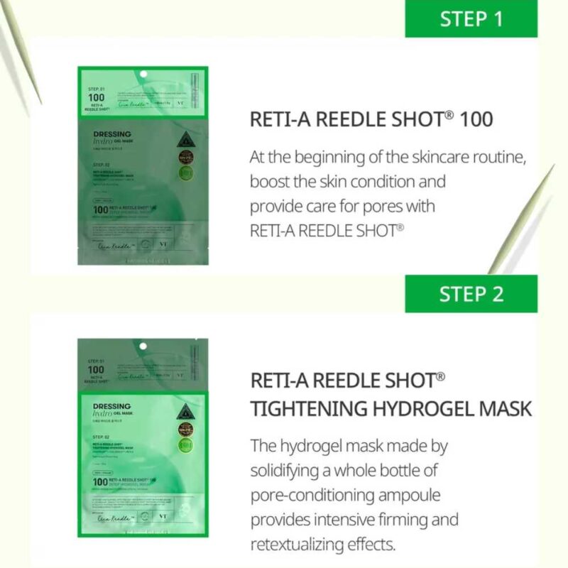 VT Cosmetics Reti-A Reedle Shot 100 2 Step Hydrogel Mask, 1.5g+33g - 3