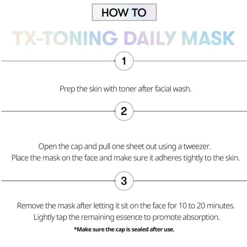 VT Cosmetics TX-Toning Daily Mask, 30buc - 7