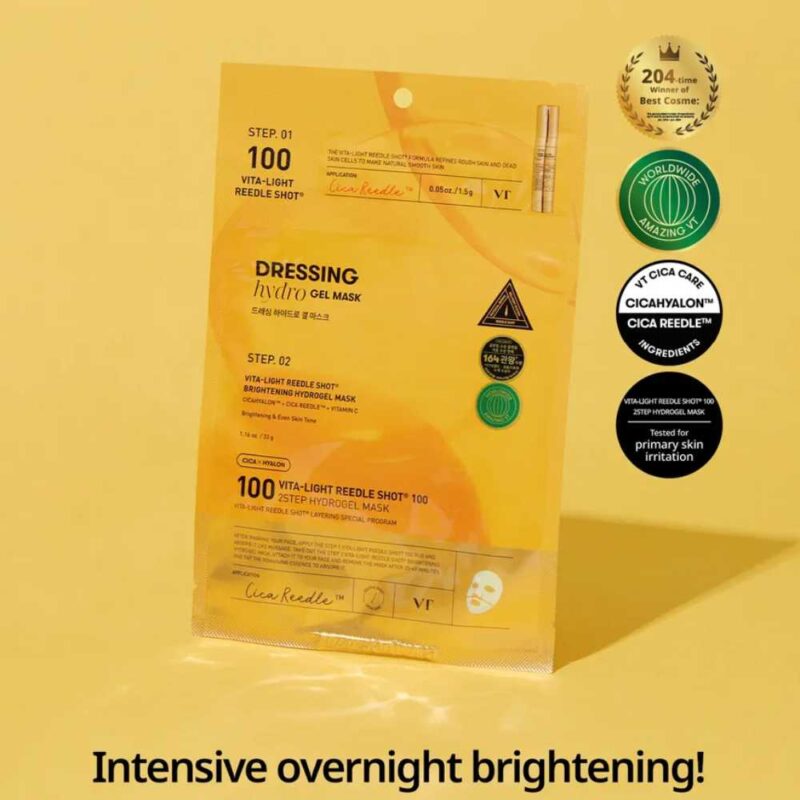 VT Cosmetics Vita-Light Reedle Shot 100 2 Step Hydrogel Mask, 1.5g+33g - 2