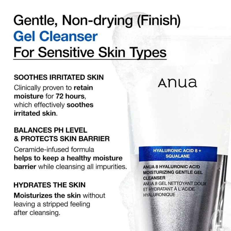 Anua 8 Hyaluronic Acid Moisturizing Gentle Gel Cleanser (2)