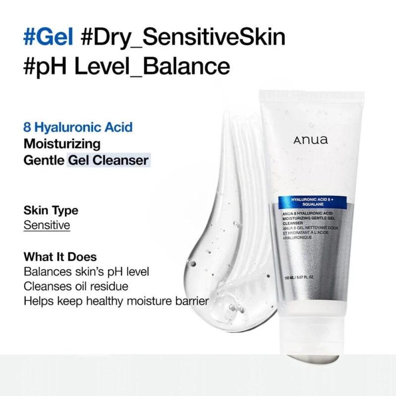 Anua 8 Hyaluronic Acid Moisturizing Gentle Gel Cleanser (3)