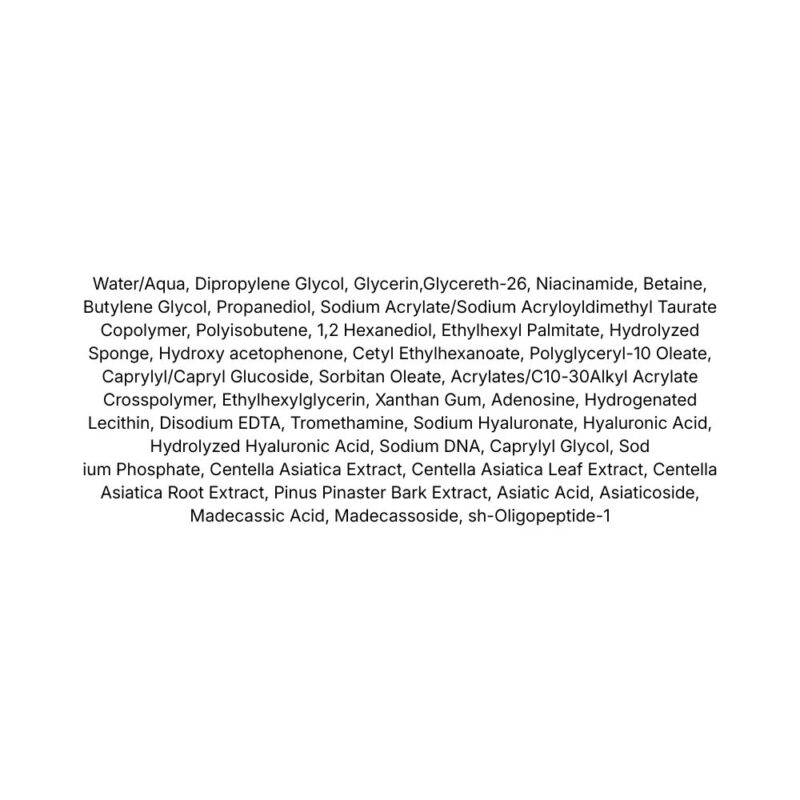 Mixsoon Peptide Cica Hyalshot 350 lista ingrediente