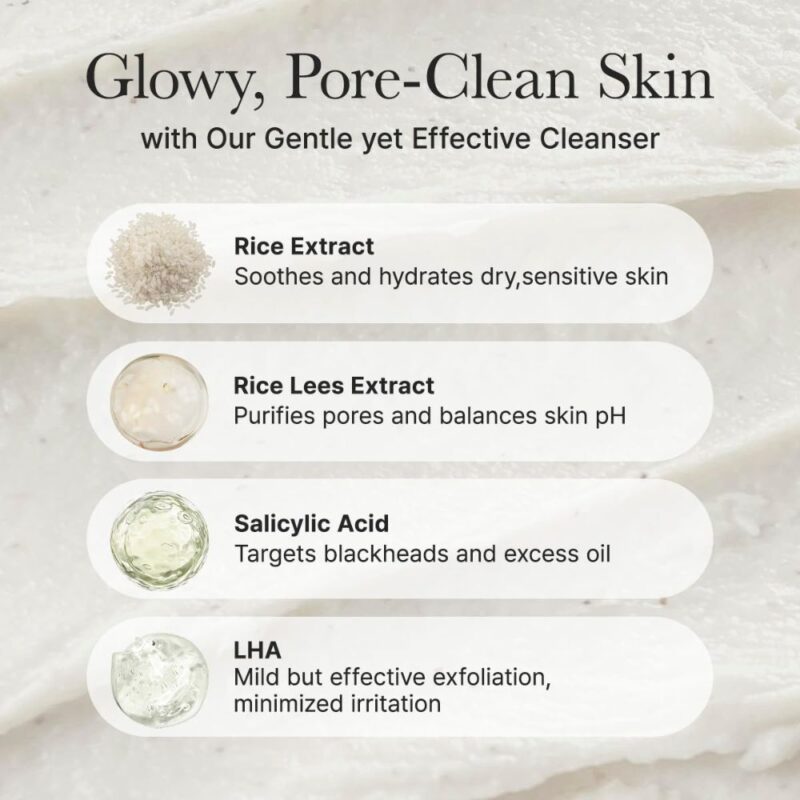 Arencia Rice + LHA Pore Control Rice Cake Cleanser