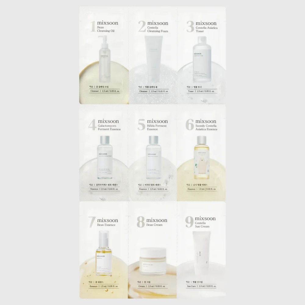 MIXMAXELL スキンケアラインナップ Mixsoon 9 Steps Trial Kit - Skinguru