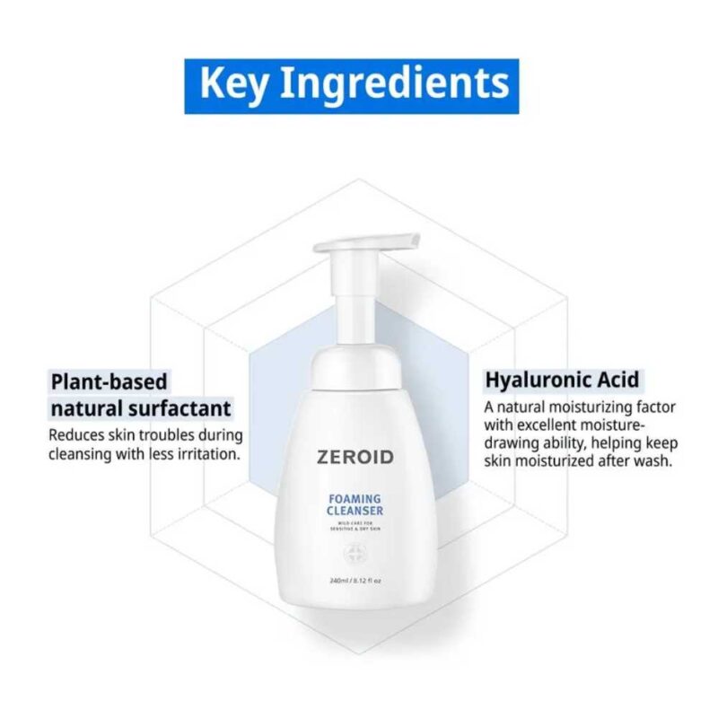 Zeroid Foaming Cleanser, 240ml - 5