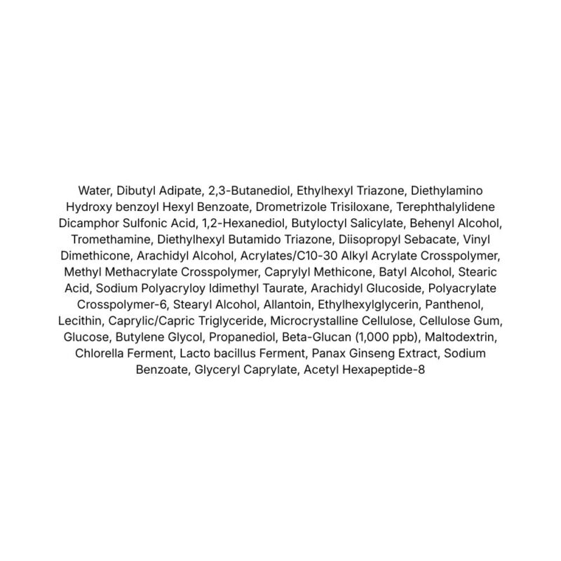 Iunik Beta Glucan Barrier Sunscreen lista ingrediente