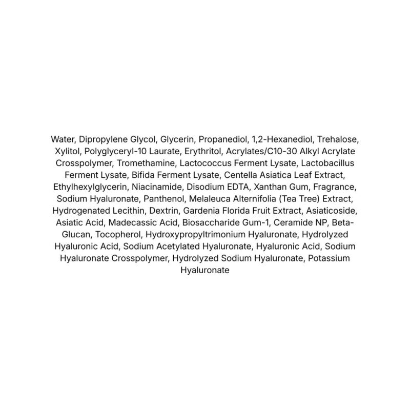 Tocobo Cica Calming Serum lista ingrediente