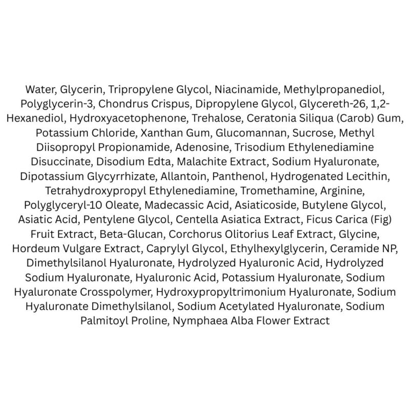 Centellian24 Madeca Lab Hyal Waterfull Glow Gel Mask lista ingrediente
