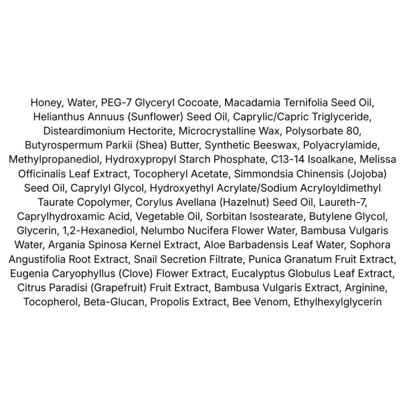 I'm from Honey Mask lista ingrediente
