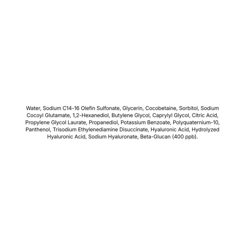 Iunik Beta Glucan All In One Gentle Wash lista ingrediente