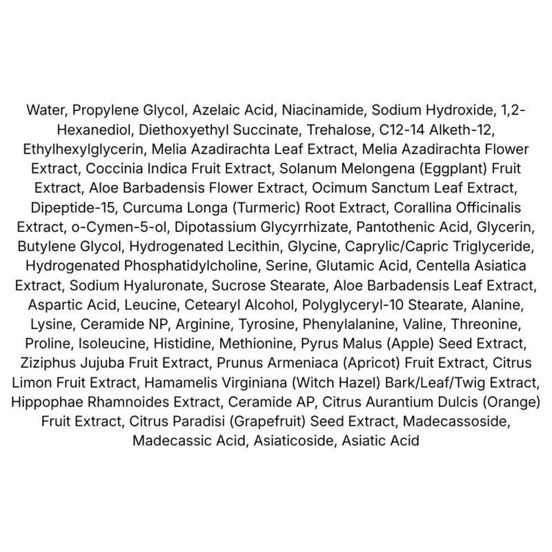 Medicube Azelaic Acid Niacinamide Clear Toner lista ingrediente