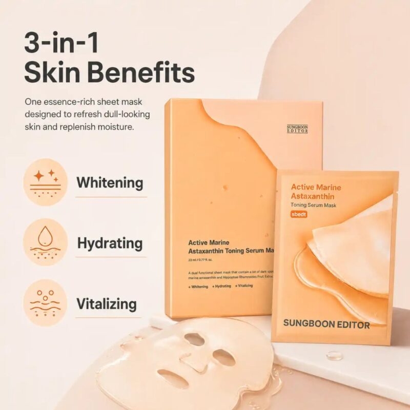 Sungboon Editor Active Marine Astaxanthin Toning Serum Mask (4)