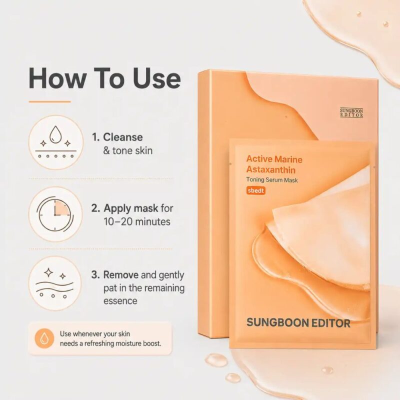 Sungboon Editor Active Marine Astaxanthin Toning Serum Mask (6)